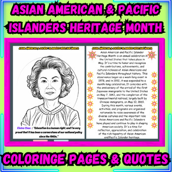 Preview of AAPI Asian American & Pacific Islanders Heritage Month Coloring pages Bookmarks