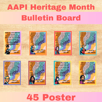 Preview of AAPI Asian Pacific American Heritage Month Bulletin Board Biography Poster