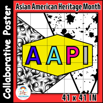 Preview of AAPI Collaborative Poster - Asian American Heritage Month Fun Coloring Project