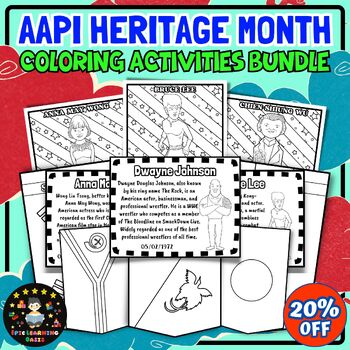 Preview of Asian Pacific American Coloring Activities BUNDLE: Coloring Pages, and More!