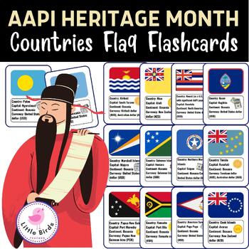 Preview of AAPI Countries Flag Posters & Flashcards