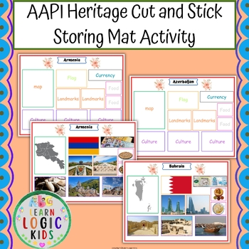Preview of AAPI Heritage Cut and Stick Storing Mat Activity | AAPI Heritage Month Activies