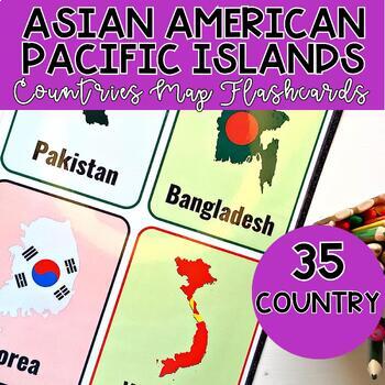 Preview of Asian American & Pacific Islander Heritage Month Countries Map Flashcards