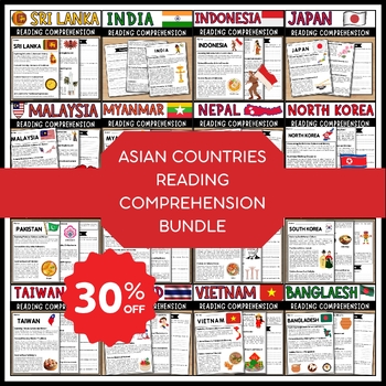 Preview of AAPI Heritage Month: Asian Countries Reading Comprehension Passage Bundle