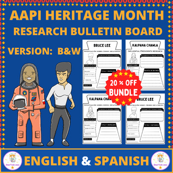 Preview of AAPI Heritage Month Biography Research Bundle English & Spanish