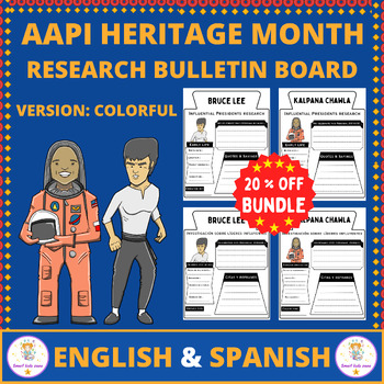 Preview of AAPI Heritage Month Biography Research Bundle English & Spanish
