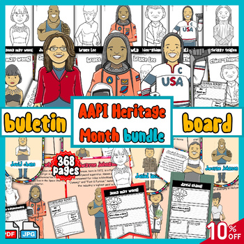 Preview of AAPI Heritage Month Bulletin board BUNDLE | Posters-crafts-classroom decoration