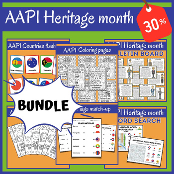 Preview of AAPI Heritage Month Bundle | Coloring pages | word Search | Posters and More