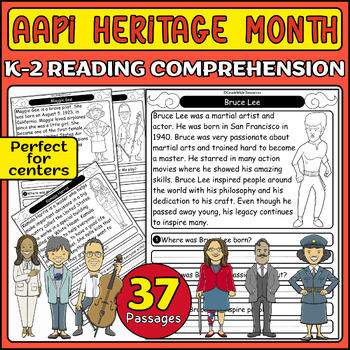 Preview of AAPI Heritage Month Engaging Reading Comprehension Passages & Question for K-2