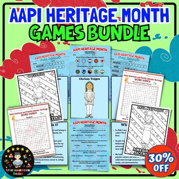 Preview of Asian Pacific American Heritage Month Fun Games BUNDLE | End of Year Activities