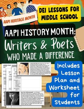 Preview of AAPI Heritage Month Important AAPI Writers Asian Poets DEI Middle School No Prep