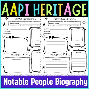 Preview of AAPI Month Notable People Biography | Asian American Heritage Month