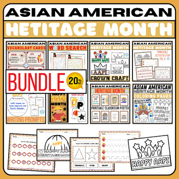 Preview of AAPI Heritage Month Printable Activities BUNDLE,coloring pages,bulletin board