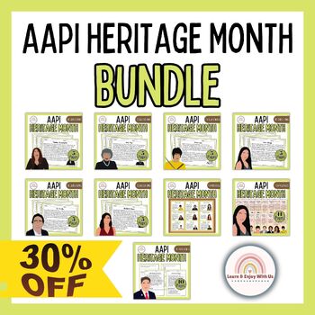 Preview of AAPI Heritage Month Reading Comprehension, Bookmarks, Bulletin Board | BUNDLE