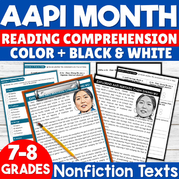 Preview of AAPI Heritage Month Reading Comprehension Passage - Asian American Activities