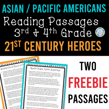 Preview of AAPI Heritage Month Reading Comprehension Passages FREEBIE 3rd Grade 4th Grade