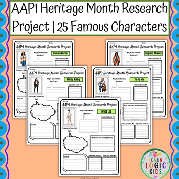 Preview of AAPI Heritage Month Research Project | 25 Famous Characters