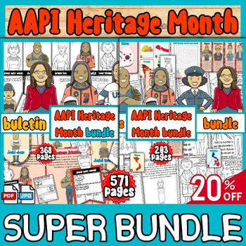 Preview of AAPI Heritage Month Super BUNDLE | Bulletin board&activities&coloring&Decoration