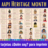 AAPI Heritage Month Task Cards Who Am I? Spanish Version |