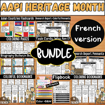 Preview of AAPI Heritage Month Ultimate Bundle in FRENCH | Bulletin Board, Coloring &More!