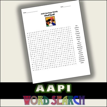 Preview of AAPI Heritage Month Word Search 