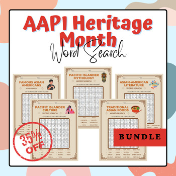 Preview of Asian American & Pacific Islanders Heritage Month (AAPI) Word Search - BUNDLE