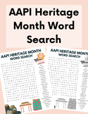AAPI Heritage Month Word Search | Holidays | NO PREP