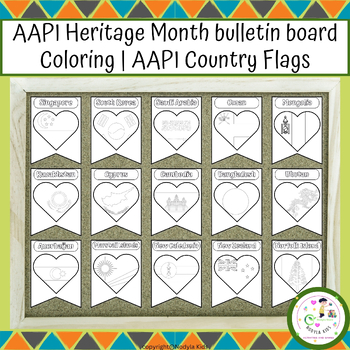 Preview of AAPI Heritage Month bulletin board Coloring | AAPI Country Flags