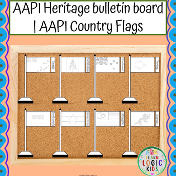 Preview of AAPI Heritage Month bulletin board Coloring | AAPI Country Flags