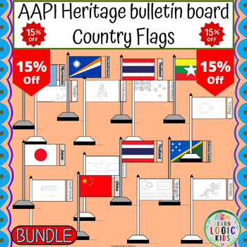 Preview of AAPI Heritage Month bulletin board Country Flags Bundle