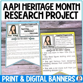 Preview of AAPI Heritage Research Project - Asian Pacific American Heritage Month Banners