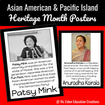 Preview of AAPI Hertiage Month - 35 Information Posters for Wall Displays & Classrooms