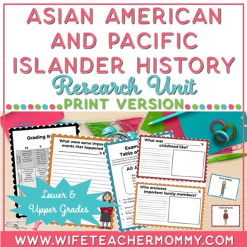 Preview of Asian American and Pacific Islander (AAPI) History Research Unit PRINTABLE