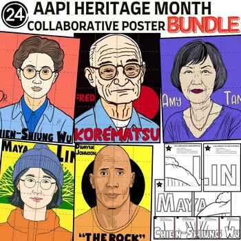 Preview of AAPI Leaders Collaborative Poster Mural Project Heritage Month Craft BUNDLE