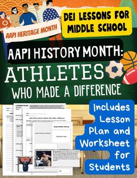 Preview of AAPI Month Asian American Athletes DEI Research Middle School ELA No Prep