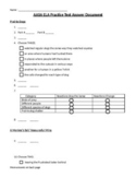 AASA ELA Practice Test Document and Answer Key Grade 6
