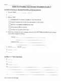 AASA ELA Practice Test Document and Answer Key Grade 7