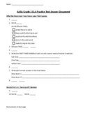 AASA ELA Practice Test Document and Answer Key Grade 3