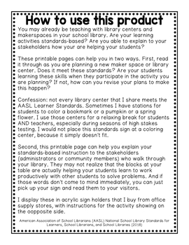 AASL Learner Standards for Makerspaces and Library Centers Free Printable