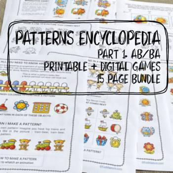 Preview of AB/BA patterns - printable worksheets + digital learning activities bundle