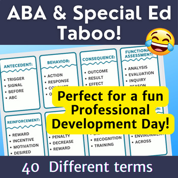 Preview of ABA & Special Ed Taboo Game for Staff Training Professional Development