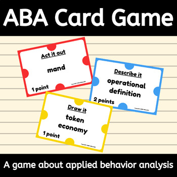 Preview of ABA Card Game Applied Behavior Analysis Therapy Terminology BCBA Supervision