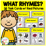 What Rhymes? Task Cards ABA Special Education