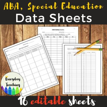 Preview of ABA Data Sheets Editable