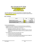 ABA Fee Schedule Rate Sheet