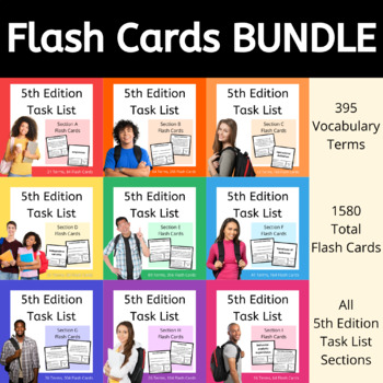Preview of ABA Flash Cards Study Bundle BCBA Exam Prep Flashcards for 5th Edition Task List