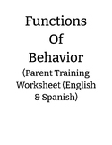 ABA Parent Training - Functions of Behavior - English & Spanish