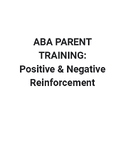 ABA Parent Training - Positive & Negative Reinforcement - English