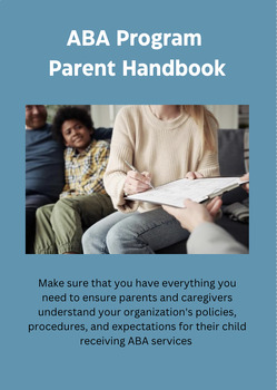 Preview of ABA Program Parent Handbook (Manual) {EDITABLE}
