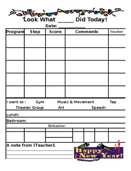 Preview of ABA School Program - Daily Communication Sheets (All 12 months)